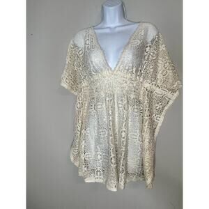XHILARATION cream swim coverup